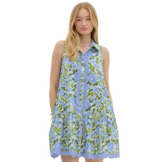 UMGEE Floral Print Sleeveless Ruffle Hem Mini Dress