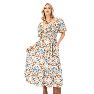 UMGEE Square Neck Puff Sleeve Dress