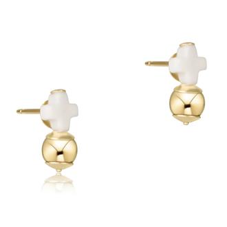 BLOWFISH signature cross off-white stud