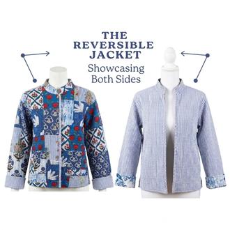 BLOWFISH Patchwork and floral design reversible jacket