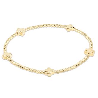 ENEWTON JEWELRY signature cross small 2mm gold bracelet - gold