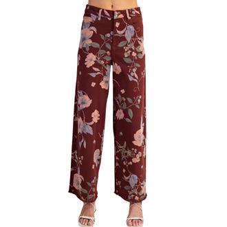 ENEWTON JEWELRY FLORAL PRINTED SOFT STRETCH TWILL PANTS