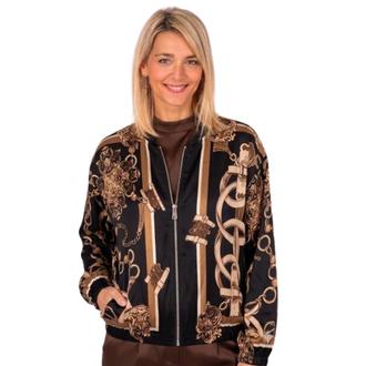 DV BY DOLCE VITA Belt and Chain Detailed Satin Jacket